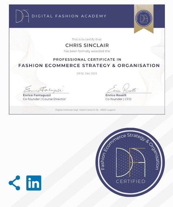 Fashion Ecommerce online Course Certification and Badge