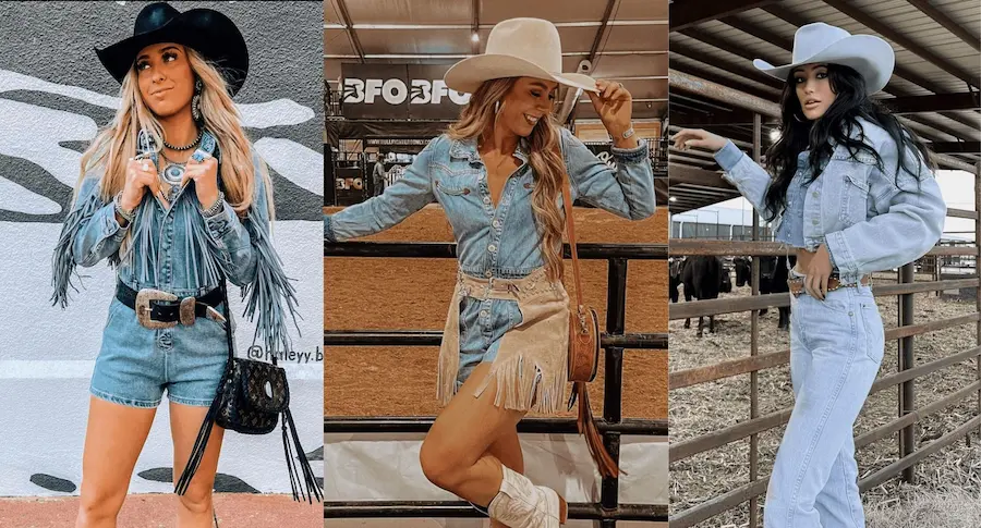 Showcases the different denim cowgirl looks and ways to elevate it