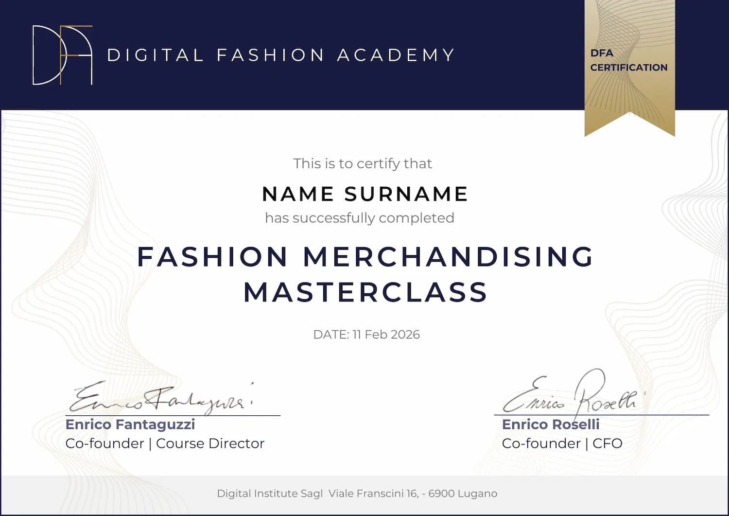 Fashion Merchandising - Certificate of attendance Template